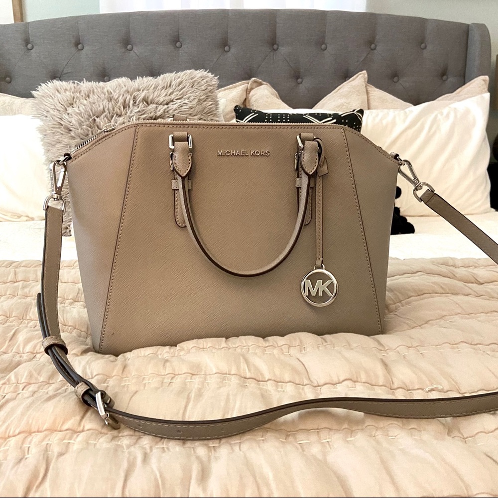 Gray Michael Kors Ciara Satchel Like New!